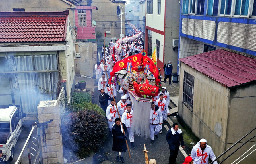 駱山大龍進(jìn)村。溧水區(qū)委宣傳部供圖